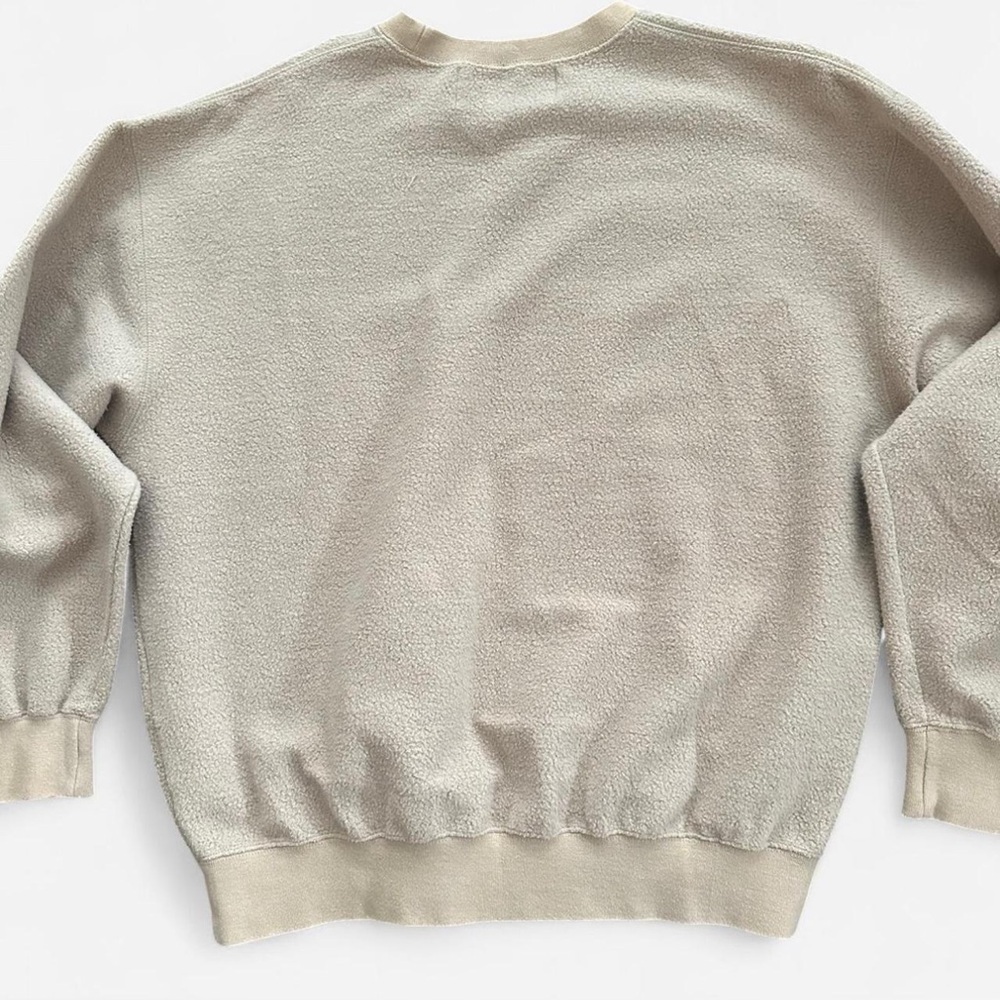 Vintage Harley Davidson Sweatshirt Tan Fleece Crewneck Embroidered Gray Logo L - Picture 4 of 7